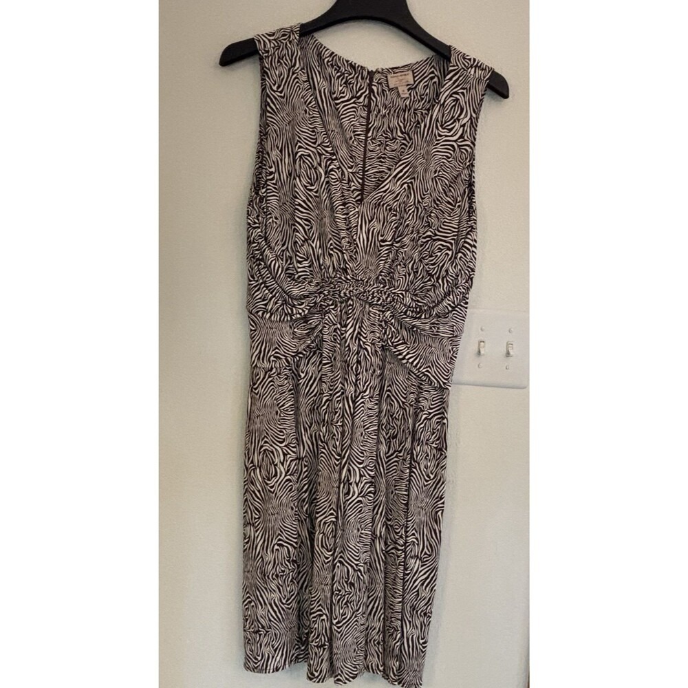 Women's Issa London Banana Republic Animal Print Dress Size 12 Brown & White‎